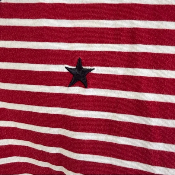 Vintage Red and White Striped American Embroidered Fourth of July Tank Top 1X - Picture 6 of 8